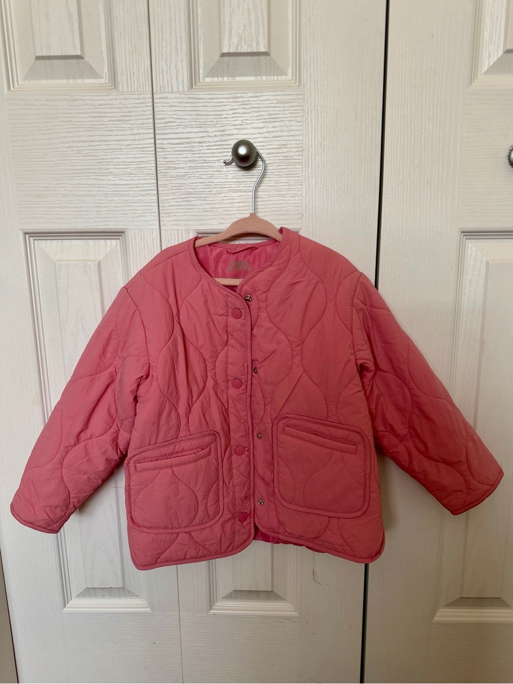 Zara Pink Quilted Kids Puffer Jacket